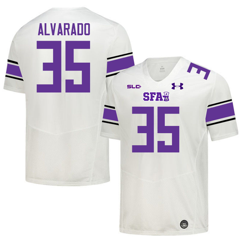 Stephen F. Austin Lumberjacks #35 Carlos Alvarado College Football Jerseys,Uniforms-White